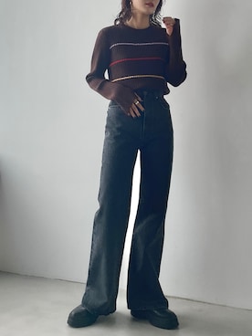 「アイテム（トップス、ブラウン系）」を使った、BLACKBYMOUSSY_staffさん（レディース・158cm）の秋コーディネート