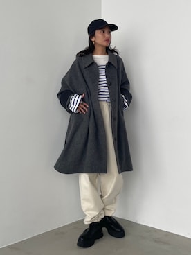 「BLACK BY MOUSSY（ブラックバイマウジー）のアイテム（ジャケット/アウター）」を使った、BLACKBYMOUSSY_staffさん（レディース・158cm）の冬コーディネート
