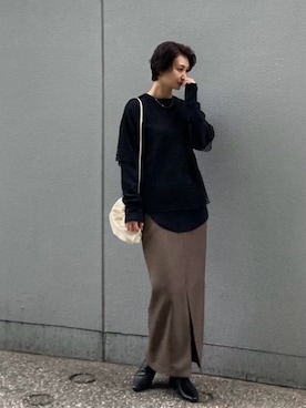 BLACKBYMOUSSY_staffさん（レディース・158cm）の冬コーディネート