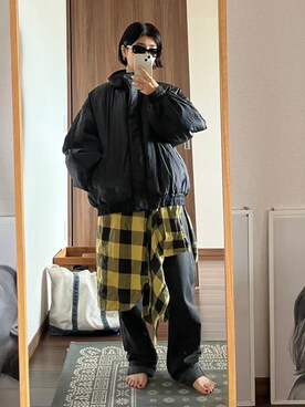 「BLACK BY MOUSSY（ブラックバイマウジー）のアイテム（ジャケット/アウター）」を使った、BLACKBYMOUSSY_staffさん（レディース・158cm）の秋コーディネート