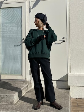 「フレアデニム」｜BLACKBYMOUSSY_staffさん（レディース・160cm）の冬コーディネート