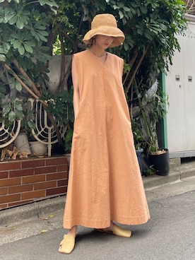 「カラー×コーデ」｜「アイテム（ワンピース）」を使った、BLACKBYMOUSSY_staffさん（レディース・158cm）の春コーディネート