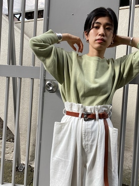 「ピスタチオ」｜「アイテム（スウェット）」を使った、BLACKBYMOUSSY_staffさん（レディース・160cm）の秋コーディネート