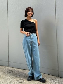 パンツ BLACK BY MOUSSY MACHO blue denim 24 BLACK BY MOUSSY（ブラックバイマウジー）の「MACHO blue denim