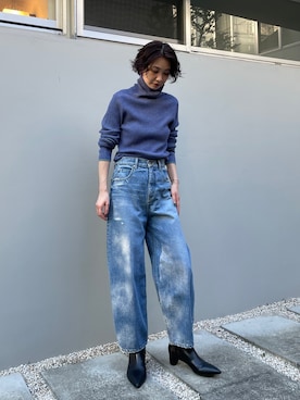 「ハイウエストデニム」｜BLACKBYMOUSSY_staffさん（レディース・158cm）の夏コーディネート