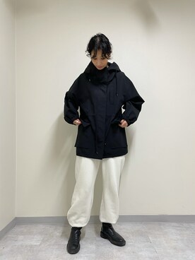 「BLACK BY MOUSSY（ブラックバイマウジー）のアイテム（モッズコート）」を使った、BLACKBYMOUSSY_staffさん（レディース・160cm）の秋コーディネート