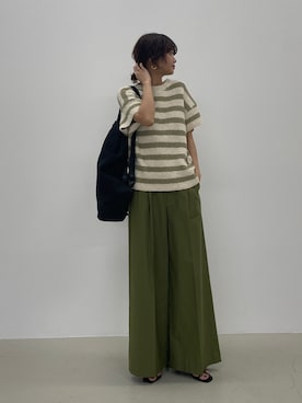 「カーキパンツ」｜BLACKBYMOUSSY_staffさん（レディース・158cm）の春コーディネート