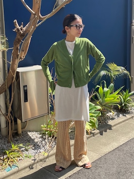 「カラー×コーデ」｜「アイテム（パンツ）」を使った、BLACKBYMOUSSY_staffさん（レディース・158cm）の夏コーディネート