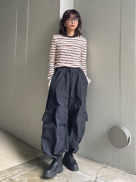 「ワークパンツ」｜BLACKBYMOUSSY_staffさん（レディース・158cm）の冬コーディネート