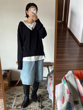 「BLACK BY MOUSSY（ブラックバイマウジー）のアイテム」を使った、BLACKBYMOUSSY_staffさん（レディース・158cm）の秋コーディネート