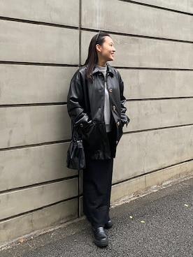 「BLACK BY MOUSSY（ブラックバイマウジー）のアイテム（その他アウター）」を使った、BLACKBYMOUSSY_staffさん（レディース・158cm）の冬コーディネート