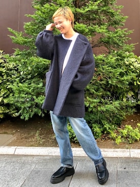 「BLACK BY MOUSSY（ブラックバイマウジー）のアイテム（その他アウター）」を使った、BLACKBYMOUSSY_staffさん（レディース・158cm）の秋コーディネート