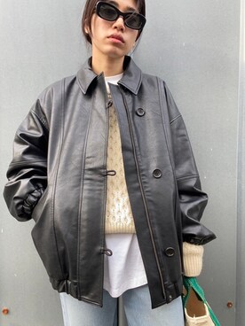 「BLACK BY MOUSSY（ブラックバイマウジー）のアイテム（その他アウター）」を使った、BLACKBYMOUSSY_staffさん（レディース・158cm）の冬コーディネート