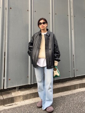 「BLACK BY MOUSSY（ブラックバイマウジー）のアイテム（その他アウター）」を使った、BLACKBYMOUSSY_staffさん（レディース・158cm）の冬コーディネート