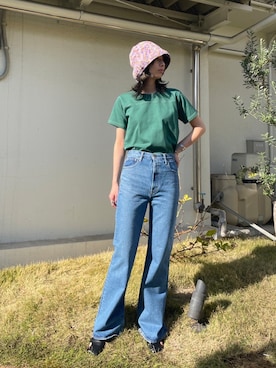 「アイテム（ハット、パープル系）」を使った、BLACKBYMOUSSY_staffさん（レディース・158cm）の春コーディネート