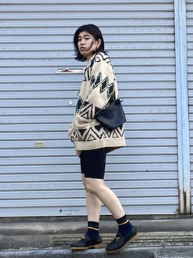 「カウチンセーター」｜BLACKBYMOUSSY_staffさん（レディース・158cm）の秋コーディネート