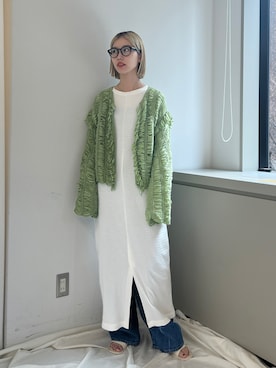 「カラー×コーデ」｜「アイテム（ワンピース）」を使った、BLACKBYMOUSSY_staffさん（レディース・158cm）の春コーディネート