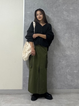 「BLACK BY MOUSSY（ブラックバイマウジー）のアイテム」を使った、BLACKBYMOUSSY_staffさん（レディース・158cm）の秋コーディネート