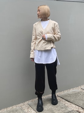 「BLACK BY MOUSSY（ブラックバイマウジー）のアイテム（その他アウター）」を使った、BLACKBYMOUSSY_staffさん（レディース・158cm）の秋コーディネート