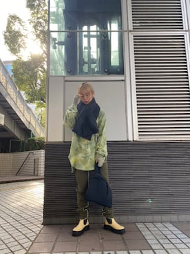 「アイテム（ネックウォーマー/スヌード）」を使った、BLACKBYMOUSSY_staffさん（レディース・160cm）の冬コーディネート