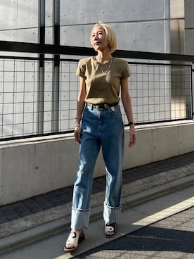 「ハイウエストデニム」｜BLACKBYMOUSSY_staffさん（レディース・158cm）の夏コーディネート