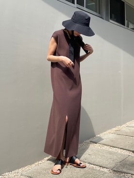 「ハットコーデ」｜「アイテム（ワンピース/ドレス）」を使った、BLACKBYMOUSSY_staffさん（レディース・158cm）の春コーディネート