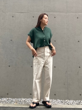 「ワークパンツ」｜BLACKBYMOUSSY_staffさん（レディース・158cm）の夏コーディネート