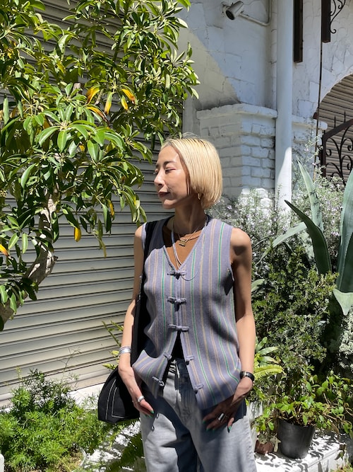 セール】stripe knit vest(ストライプニットベスト)(ベスト セール】stripe knit vest(ストライプニットベスト)(ベスト