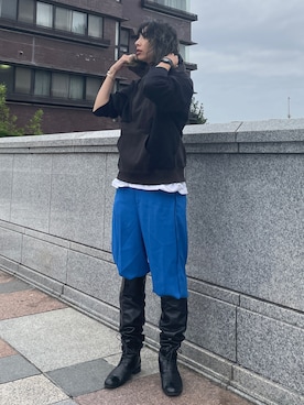 「カラー×コーデ」｜「アイテム（パーカー）」を使った、BLACKBYMOUSSY_staffさん（レディース・158cm）の冬コーディネート