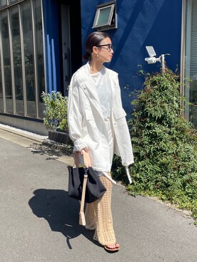 「BLACK BY MOUSSY（ブラックバイマウジー）のアイテム（その他アウター）」を使った、BLACKBYMOUSSY_staffさん（レディース・158cm）の春コーディネート