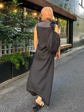 「黒コーデ」｜「アイテム（タンクトップ）」を使った、BLACKBYMOUSSY_staffさん（レディース・158cm）の夏コーディネート