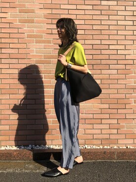「サテンパンツ」｜「アイテム（その他シューズ）」を使った、BLACKBYMOUSSY_staffさん（レディース・158cm）の春コーディネート