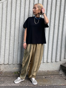 「カーキパンツ」｜BLACKBYMOUSSY_staffさん（レディース・158cm）の春コーディネート