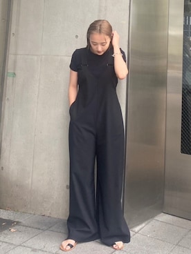 「BLACK BY MOUSSY（ブラックバイマウジー）のアイテム（オールインワン・サロペット）」を使った、BLACKBYMOUSSY_staffさん（レディース・158cm）の春コーディネート