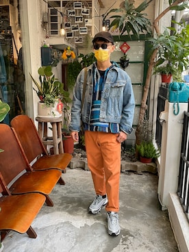 「menswear」｜「アイテム（デニムジャケット）」を使った、saverdjmさん（メンズ・172cm）の冬コーディネート