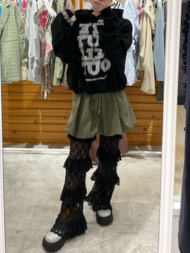 「サボ」｜遠藤花彩さん（レディース・162cm）の秋コーディネート