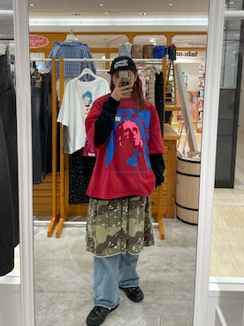 「メンズライクコーデ」｜「アイテム（スカート）」を使った、遠藤花彩さん（レディース・162cm）の春コーディネート