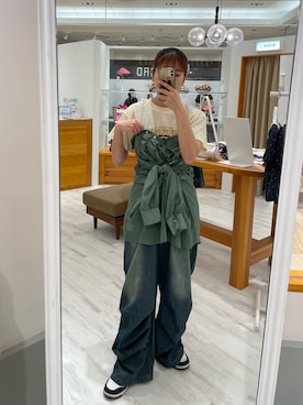 「シャツアレンジ」｜遠藤花彩さん（レディース・162cm）の夏コーディネート