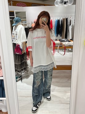 「甘辛mix」｜遠藤花彩さん（レディース・162cm）の夏コーディネート