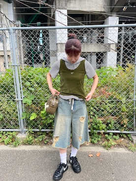 「フーディー」｜遠藤花彩さん（レディース・162cm）の夏コーディネート