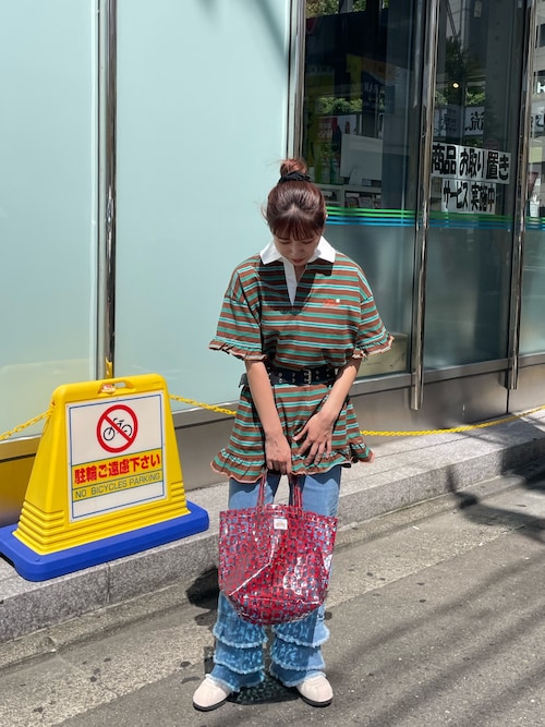 HELLO.SANFRANCISCO/ハローサンフランシスコ】裾フリルフレアデニム