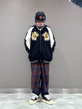 「アイテム（スカジャン）」を使った、わたるさん（メンズ・161cm）の秋コーディネート