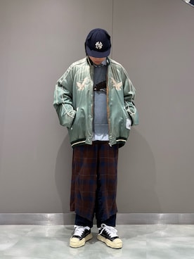 「アイテム（スカジャン）」を使った、わたるさん（メンズ・161cm）の秋コーディネート