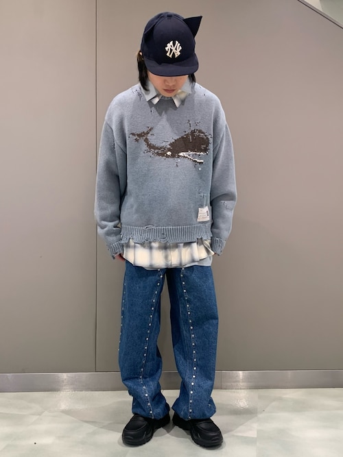 AFB スタッツデニム AFB / エーエフビー STRAIGHT STUDDED PANTS（デニムパンツ