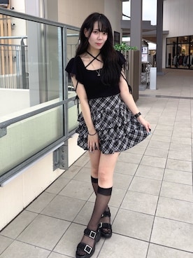 「INGNI（イング）のアイテム（ニット/セーター）」を使った、まなさん（レディース・159cm）の夏コーディネート