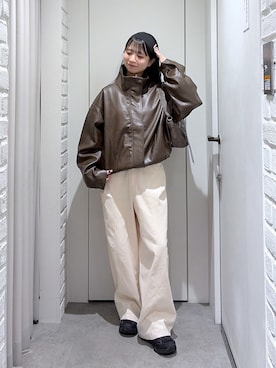 「FREE'S MART（フリーズマート）のアイテム（パンツ）」を使った、yurm6さん（レディース・153cm）の秋コーディネート