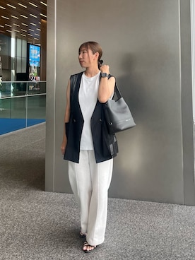 「IACUCCI（イアクッチ）のアイテム（トートバッグ）」を使った、kawatoさん（レディース・164cm）の夏コーディネート