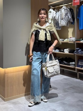 「LEPSIM（レプシィム）の3連ボールネックレス　287544（ネックレス、シルバー系）」を使った、aichangwさん（レディース）の秋コーディネート