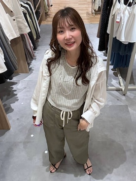 「LEPSIM（レプシィム）の3連ボールネックレス　287544（ネックレス、シルバー系）」を使った、aichangwさん（レディース）の夏コーディネート