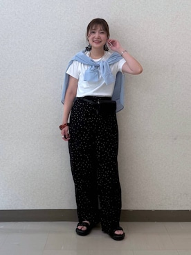 「GLOBAL WORK（グローバルワーク）の楊柳イージーコクーンパンツ/1049115（その他パンツ、その他）」を使った、aichangwさん（レディース）の夏コーディネート
